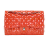 Classic Jumbo Double Flap, &pound;3,200, Handbags, Orange, Patent Leather, Front view